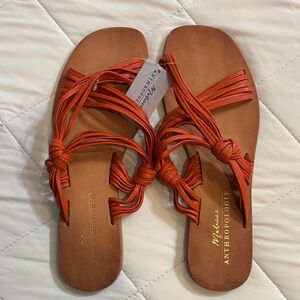 Anthropologie Strappy Orange Sandals